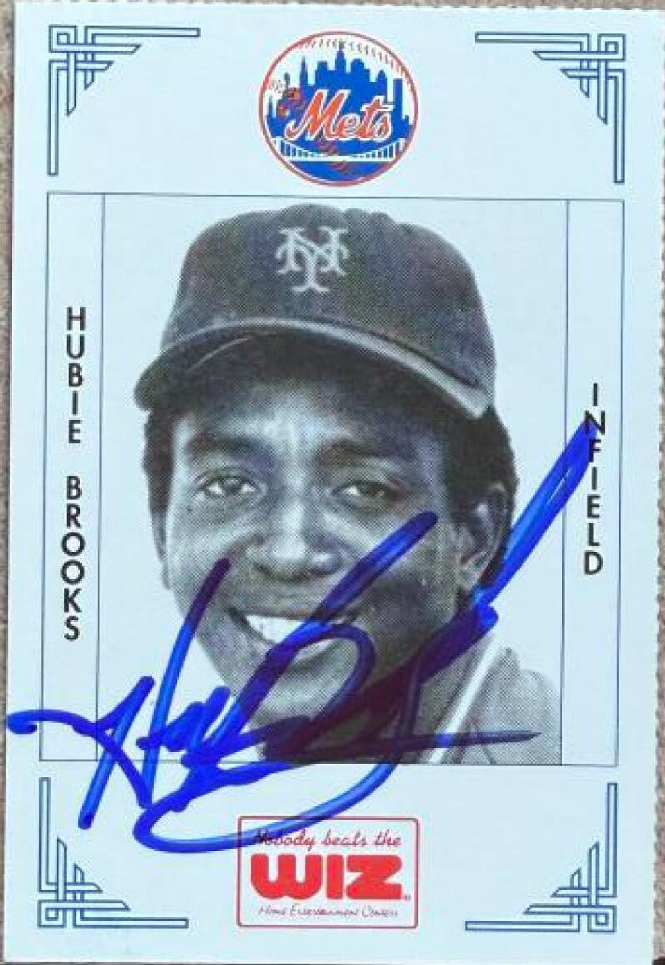 Hubie Brooks Signed 1991 WIZ Baseball Card - New York Mets