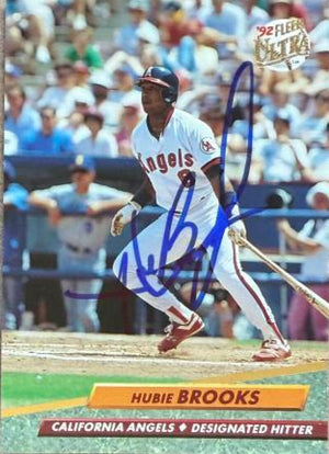 Hubie Brooks Signed 1992 Fleer Ultra Baseball Card - California Angels