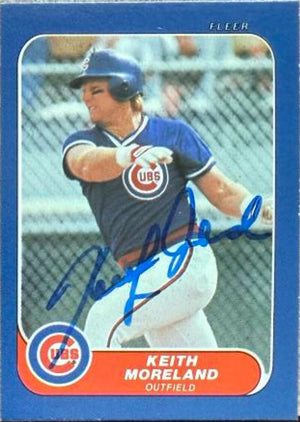 Keith Moreland Signed 1986 Fleer Classic Mini Baseball Card - Chicago Cubs