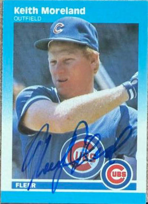 Keith Moreland Signed 1987 Fleer Classic Miniature Baseball Card - Chicago Cubs