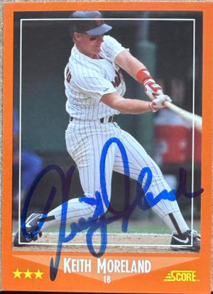 Keith Moreland Signed 1988 Score Rookie & Traded Baseball Card - San Diego Padres