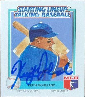 Keith Moreland Signed 1988 Parker Bros Starting Lineup Talking Baseball Card - Chicago Cubs