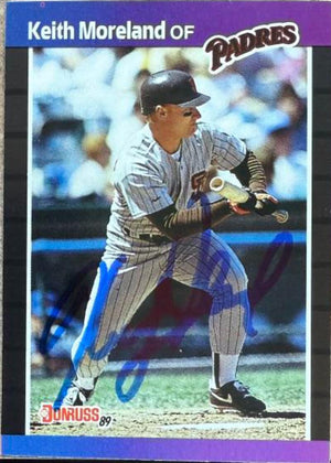 Keith Moreland Signed 1989 Donruss Baseball Card - San Diego Padres