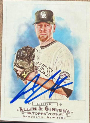 Aaron Cook Signed 2009 Allen & Ginter Baseball Card - Colorado Rockies