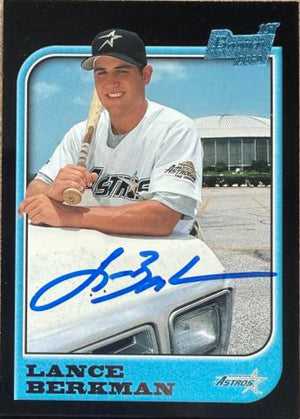 Lance Berkman Signed 1997 Bowman Baseball Card - Houston Astros #438 RC FBC