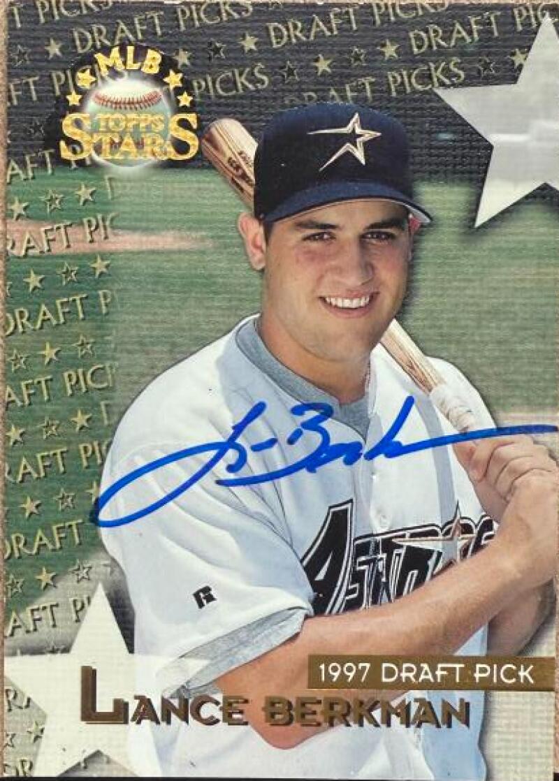 Lance Berkman Signed 1997 Topps Stars Baseball Card - Houston Astros #125 DPK, RC