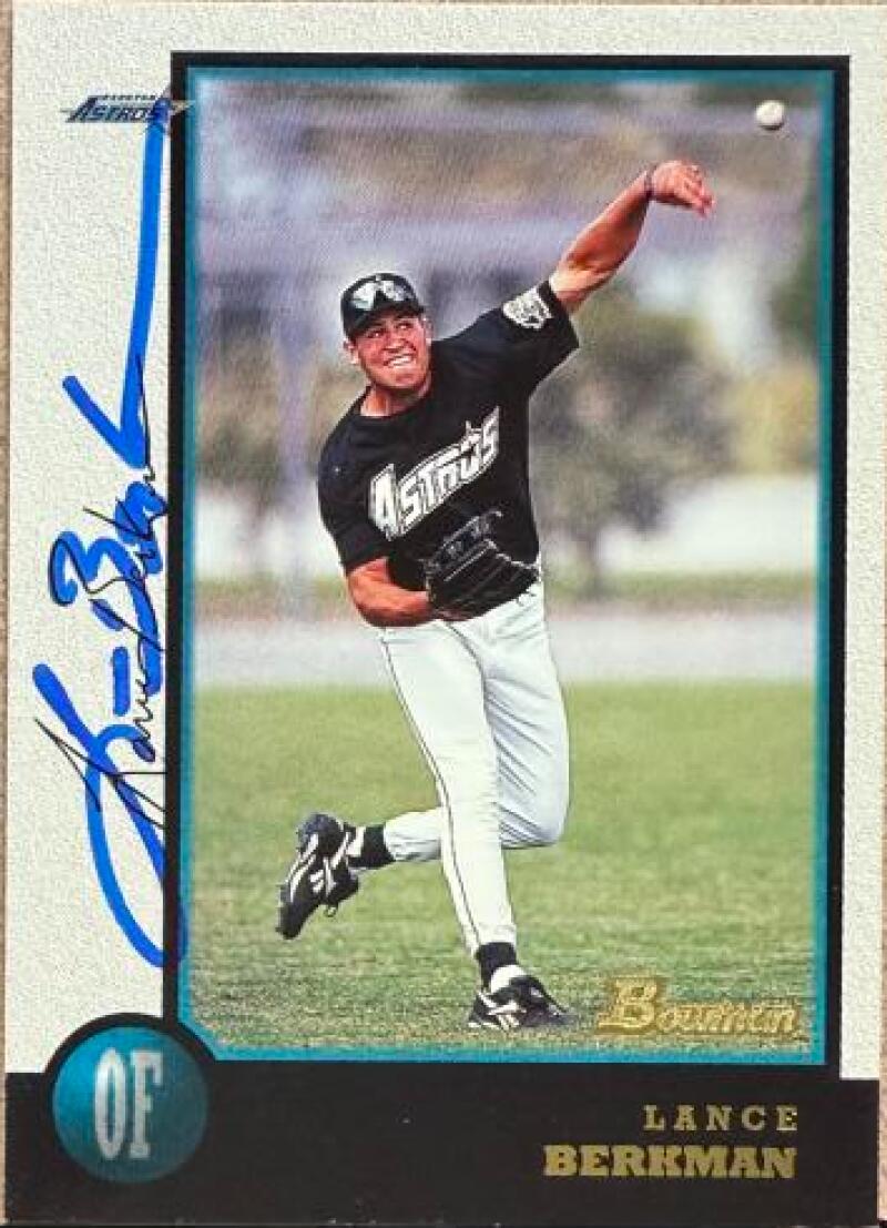 Lance Berkman Signed 1998 Bowman Baseball Card - Houston Astros #194