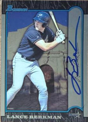 Lance Berkman Signed 1999 Bowman - International Baseball Card - Houston Astros #295