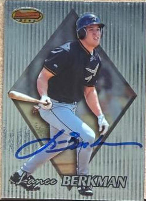 Lance Berkman Signed 1999 Bowman's Best Baseball Card - Houston Astros #140