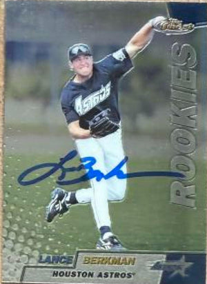 Lance Berkman Signed 1999 Topps Finest Baseball Card - Houston Astros #147