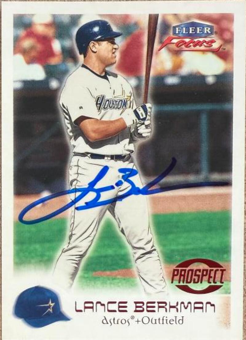 Lance Berkman Signed 2000 Fleer Focus Baseball Card - Houston Astros #242 PROS, SN3999