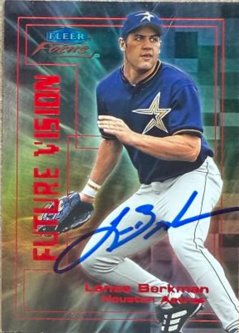 Lance Berkman Signed 2000 Fleer Focus - Future Vision Baseball Card - Houston Astros #9 FV