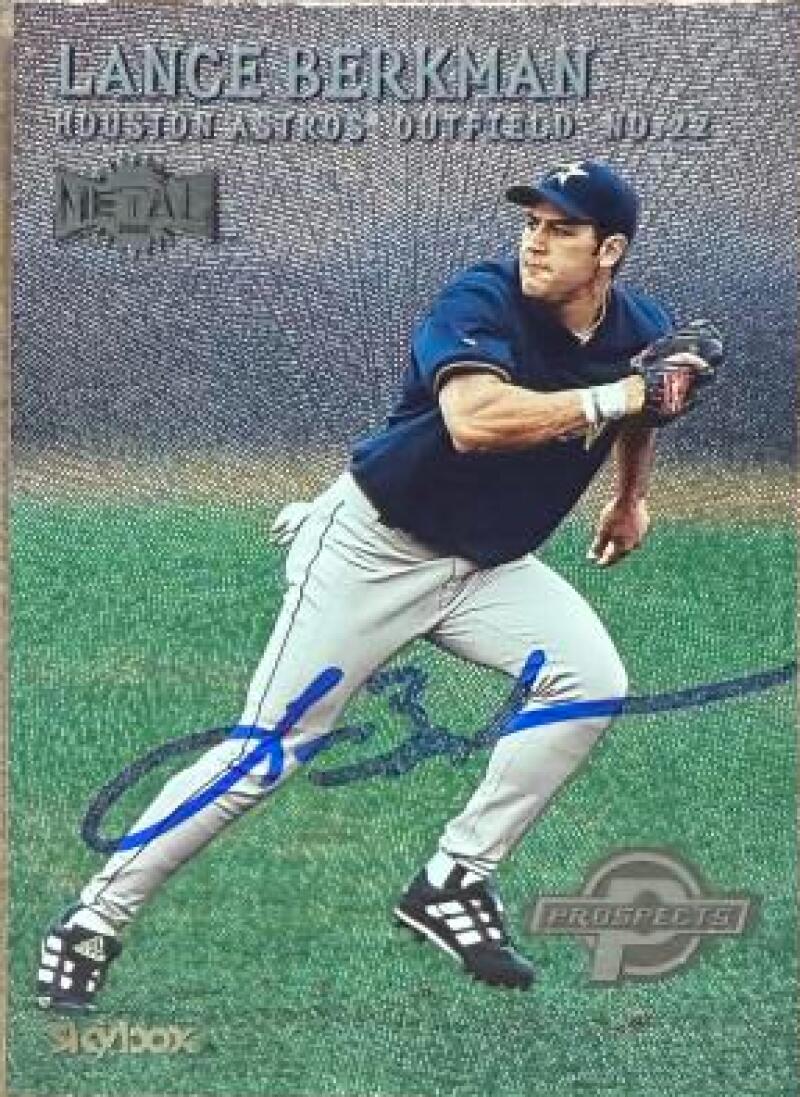 Lance Berkman Signed 2000 Metal Baseball Card - Houston Astros #215 PROS