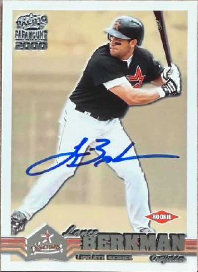 Lance Berkman Signed 2000 Pacific Paramount Update Baseball Card - Houston Astros #42-U