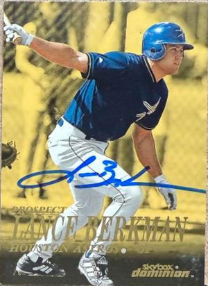 Lance Berkman Signed 2000 SkyBox Dominion Baseball Card - Houston Astros #255 PROS
