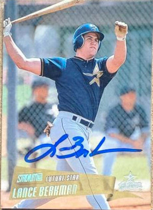 Lance Berkman Signed 2000 Stadium Club Baseball Card - Houston Astros #204 FS, SP