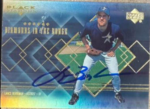 Lance Berkman Signed 2000 Upper Deck Black Diamond - Diamonds in the Rough Baseball Card - Houston Astros #R7