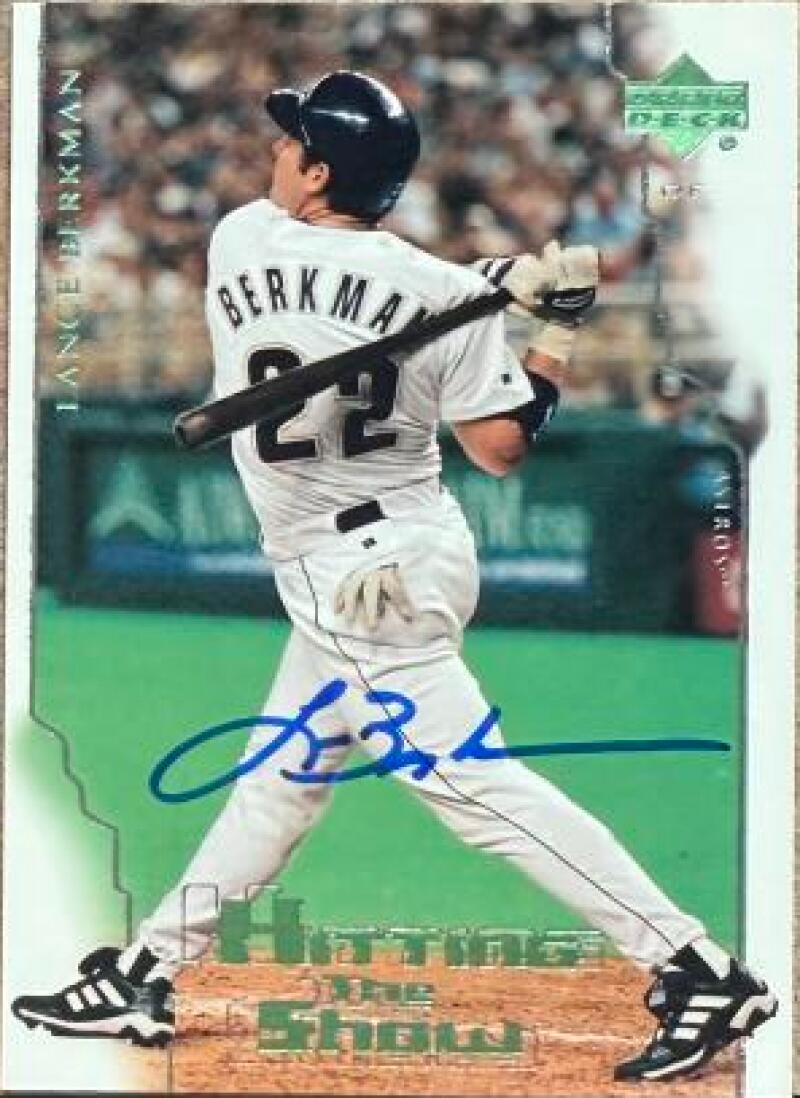 Lance Berkman Signed 2000 Upper Deck Hitter's Club Baseball Card - Houston Astros #80 HS