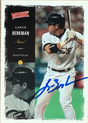 Lance Berkman Signed 2000 Upper Deck Victory Baseball Card - Houston Astros #22