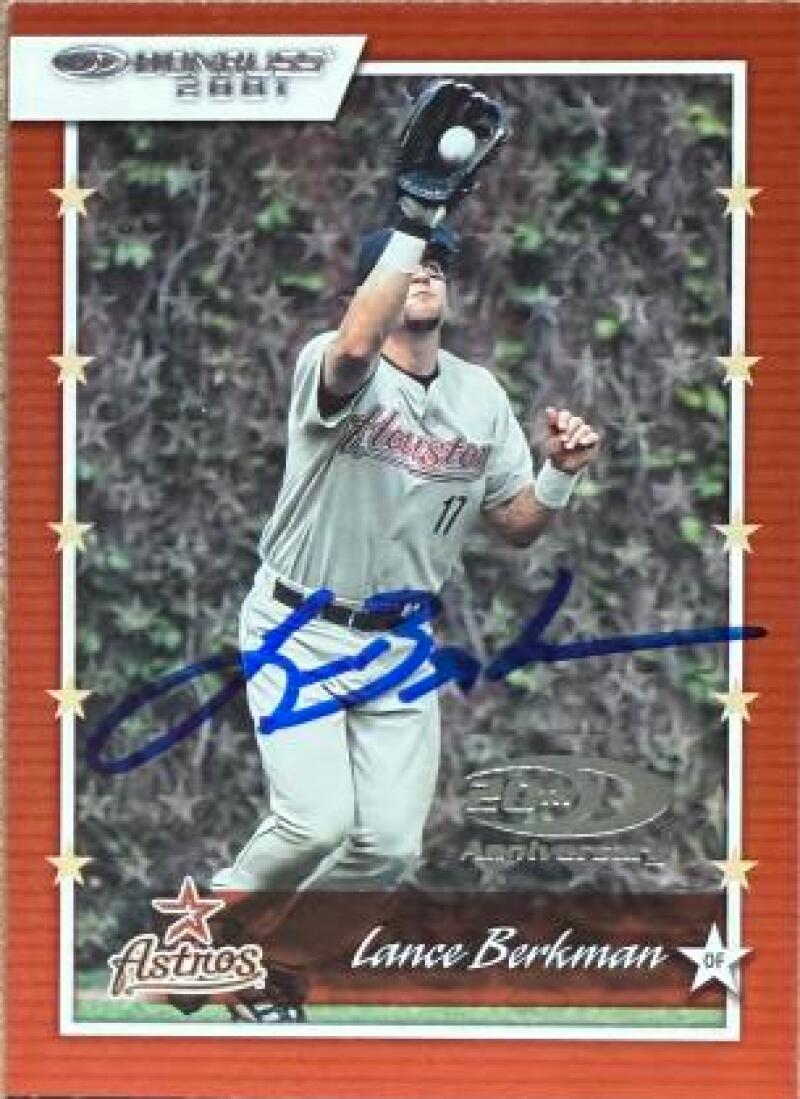 Lance Berkman Signed 2001 Donruss Baseball Card - Houston Astros #74