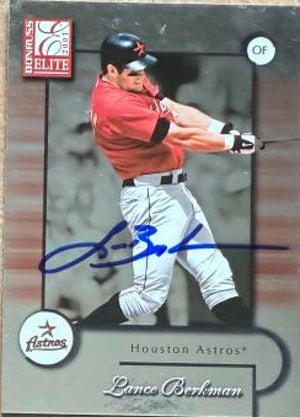 Lance Berkman Signed 2001 Donruss Elite Baseball Card - Houston Astros #74