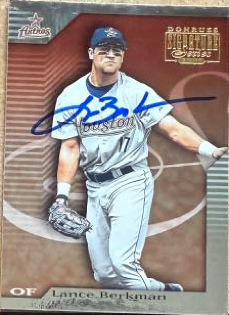 Lance Berkman Signed 2001 Donruss Signature Baseball Card - Houston Astros #57