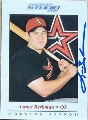 Lance Berkman Signed 2001 Donruss Studio Baseball Card - Houston Astros #57
