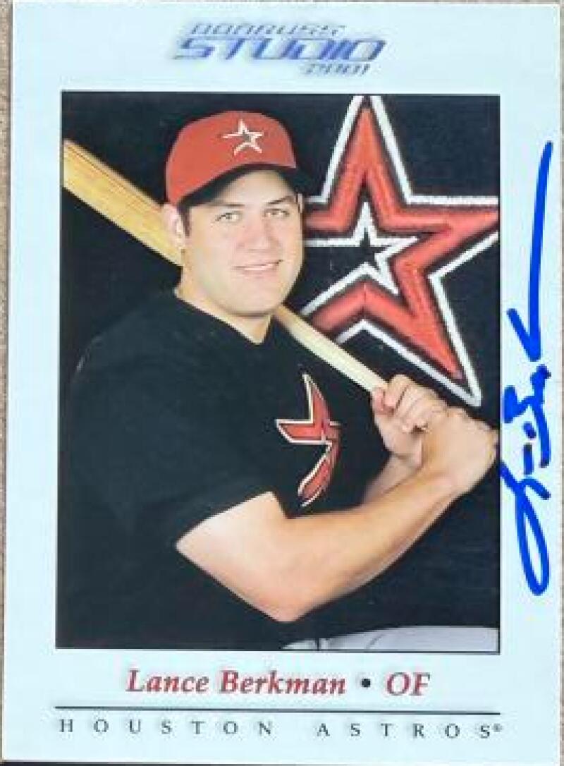 Lance Berkman Signed 2001 Donruss Studio Baseball Card - Houston Astros #57