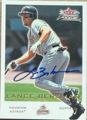 Lance Berkman Signed 2001 Fleer Focus Baseball Card - Houston Astros #62