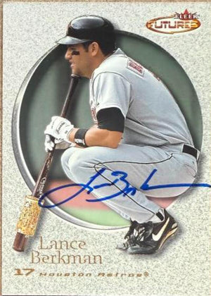 Lance Berkman Signed 2001 Fleer Futures Baseball Card - Houston Astros #49