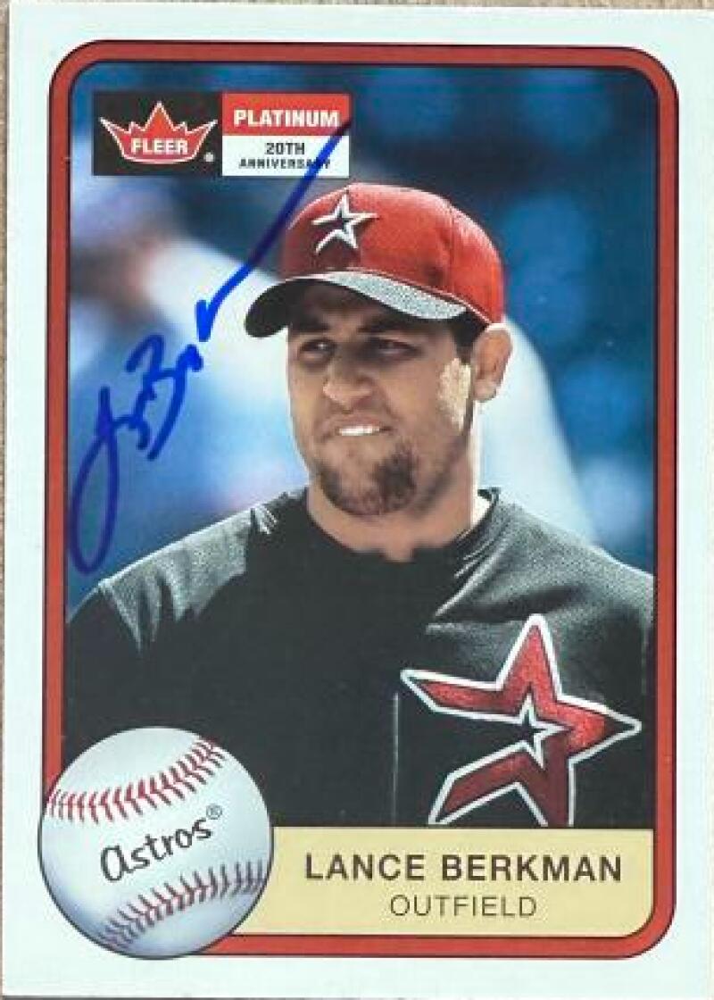 Lance Berkman Signed 2001 Fleer Platinum Baseball Card - Houston Astros #93