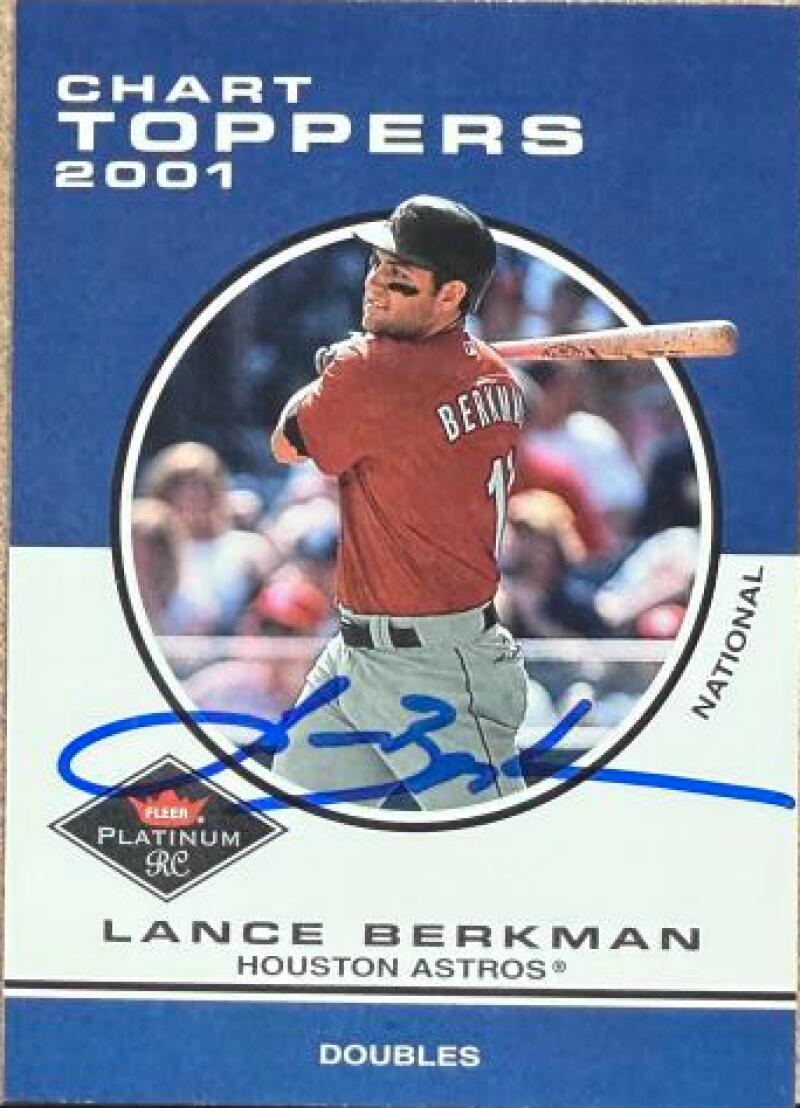 Lance Berkman Signed 2001 Fleer Platinum Baseball Card - Houston Astros #430 CT