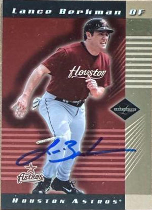 Lance Berkman Signed 2001 Leaf Limited Baseball Card - Houston Astros #148