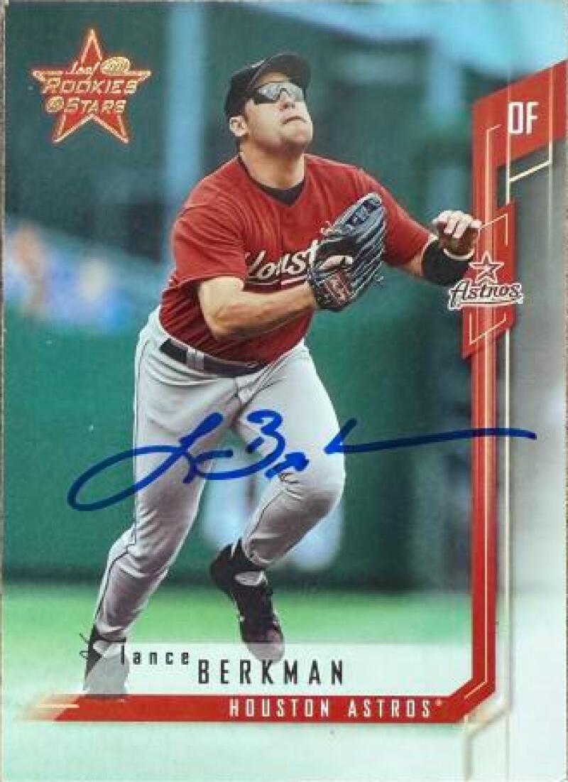 Lance Berkman Signed 2001 Leaf Rookies & Stars Baseball Card - Houston Astros #91