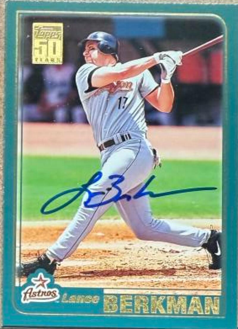 Lance Berkman Signed 2001 Topps Baseball Card - Houston Astros #485