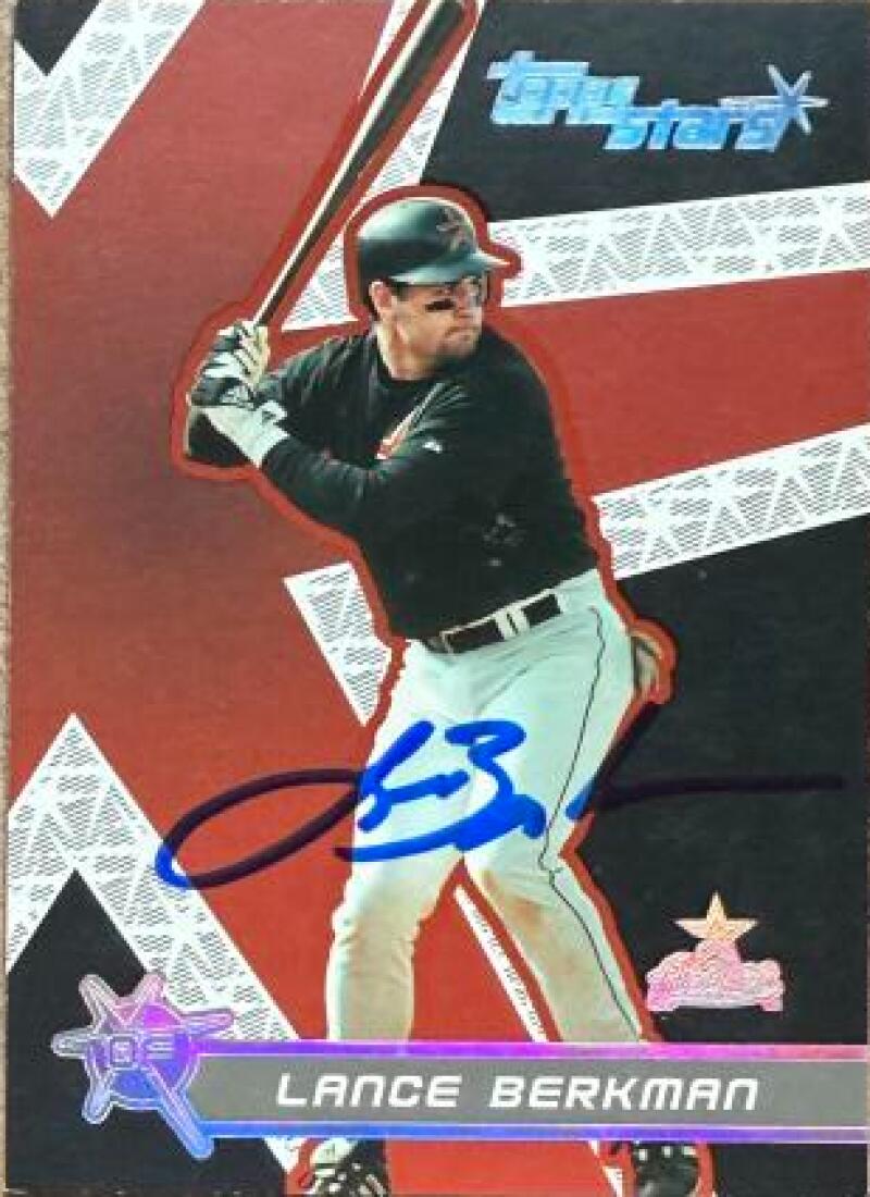 Lance Berkman Signed 2001 Topps Stars Baseball Card - Houston Astros #10