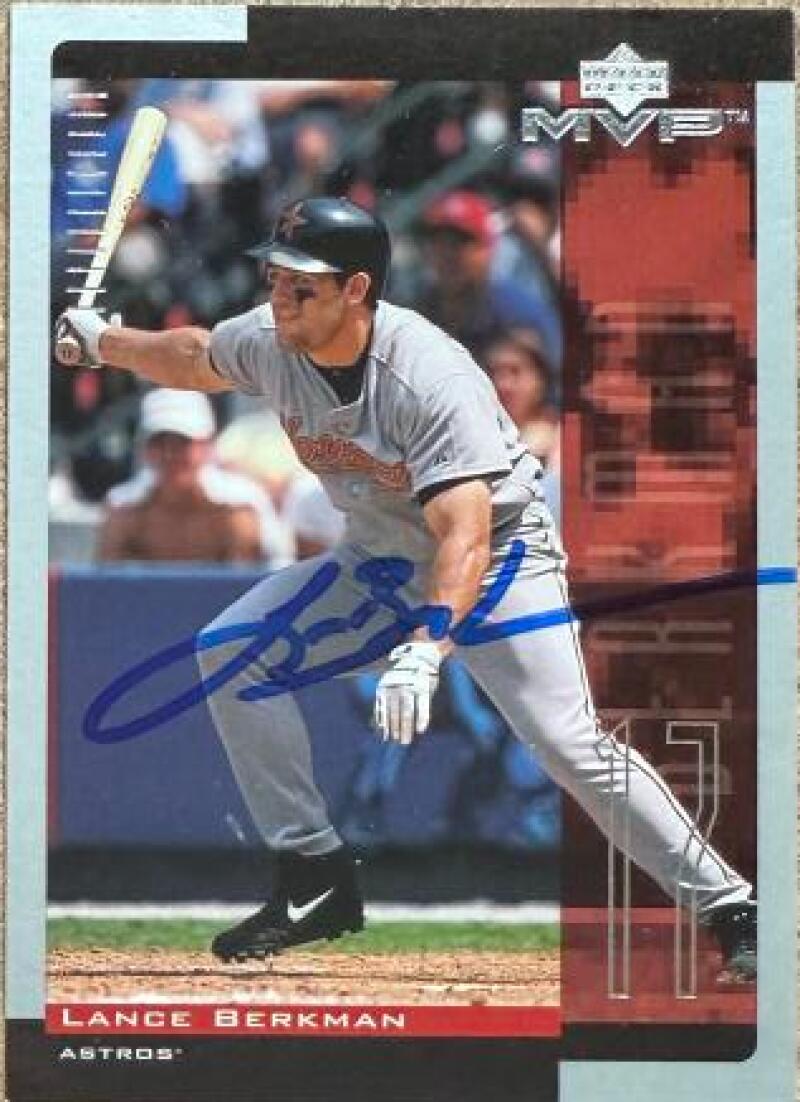 Lance Berkman Signed 2001 Upper Deck MVP Baseball Card - Houston Astros #163