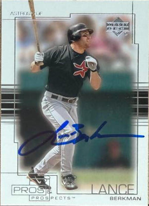 Lance Berkman Signed 2001 Upper Deck Pros & Prospects Baseball Card - Houston Astros #44