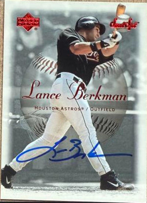 Lance Berkman Signed 2001 Upper Deck Rookie Update - 2001 Upper Deck Sweet Spot Update Baseball Card - Houston Astros #105