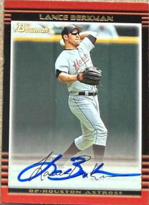 Lance Berkman Signed 2002 Bowman Baseball Card - Houston Astros #69