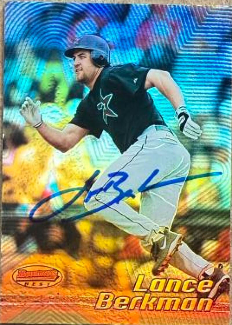 Lance Berkman Signed 2002 Bowman's Best Baseball Card - Houston Astros #67