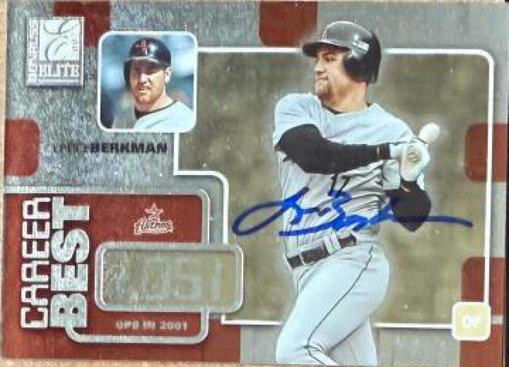 Lance Berkman Signed 2002 Donruss Elite - Career Best Baseball Card - Houston Astros #CB26