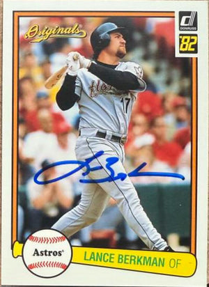 Lance Berkman Signed 2002 Donruss Originals Baseball Card - Houston Astros #17 Style Year 1982
