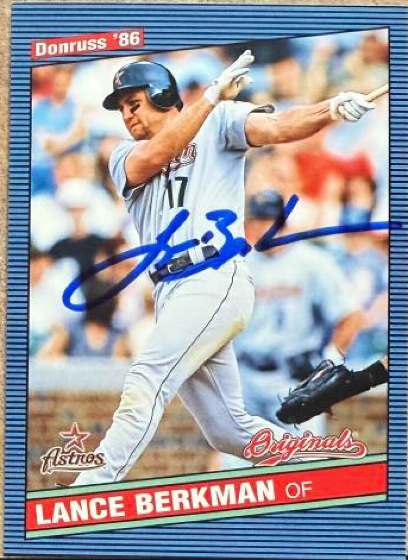 Lance Berkman Signed 2002 Donruss Originals Baseball Card - Houston Astros #269 SP Style Year 1986