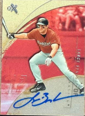 Lance Berkman Signed 2002 Fleer E-X Baseball Card - Houston Astros #24