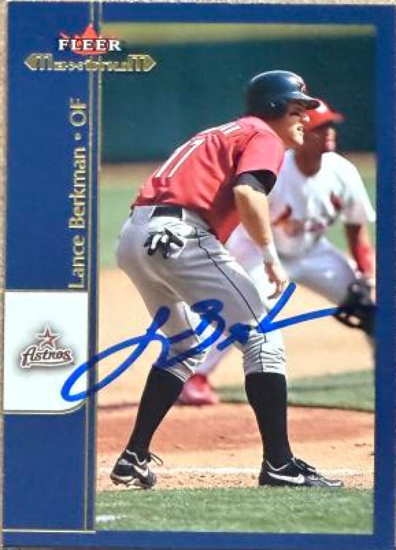 Lance Berkman Signed 2002 Fleer Maximum Baseball Card - Houston Astros #110