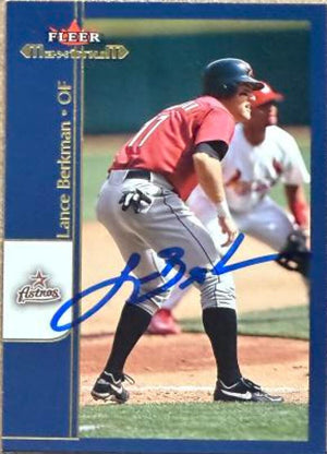 Lance Berkman Signed 2002 Fleer Maximum Baseball Card - Houston Astros #110