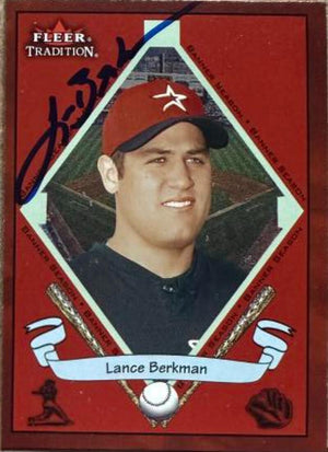 Lance Berkman Signed 2002 Fleer Tradition Baseball Card - Houston Astros #477 BS