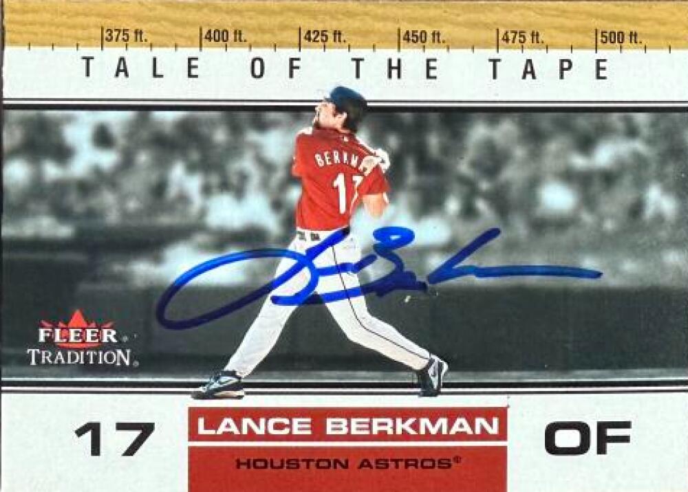 Lance Berkman Signed 2002 Fleer Tradition Update Baseball Card - Houston Astros #U392 TT