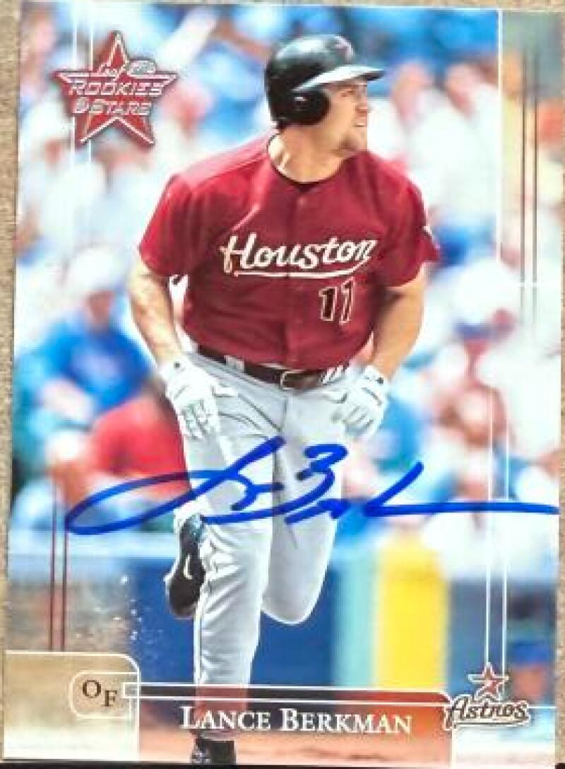Lance Berkman Signed 2002 Leaf Rookies & Stars Baseball Card - Houston Astros #167